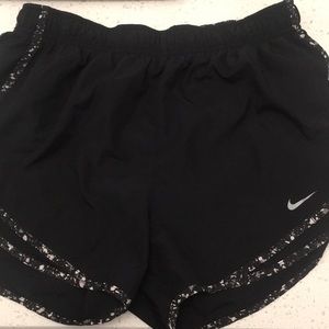 Black Nike Shorts with Paint Splatter Lines
